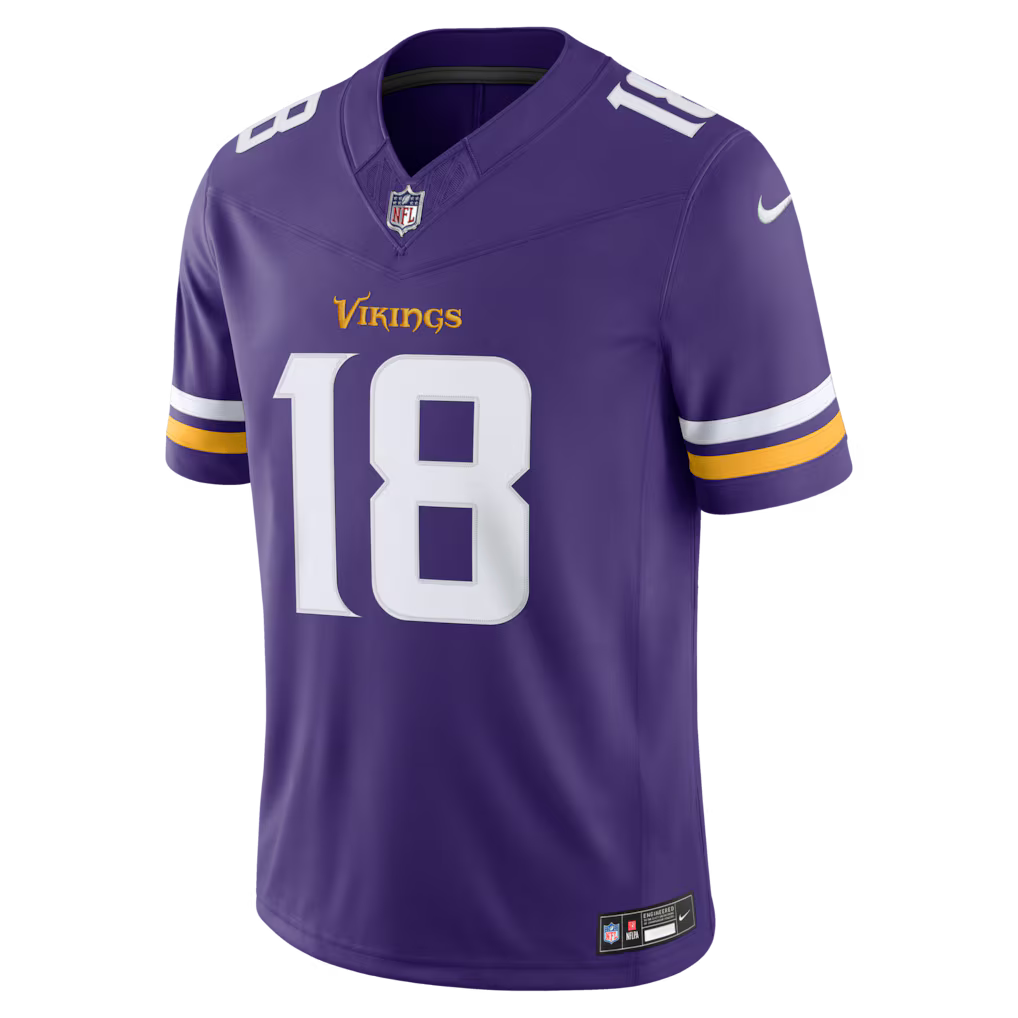 Justin Jefferson Minnesota Vikings NFL Nike Men Purple Vapor F.U.S.E. Limited Player Sewn Jersey product image 2, provided
