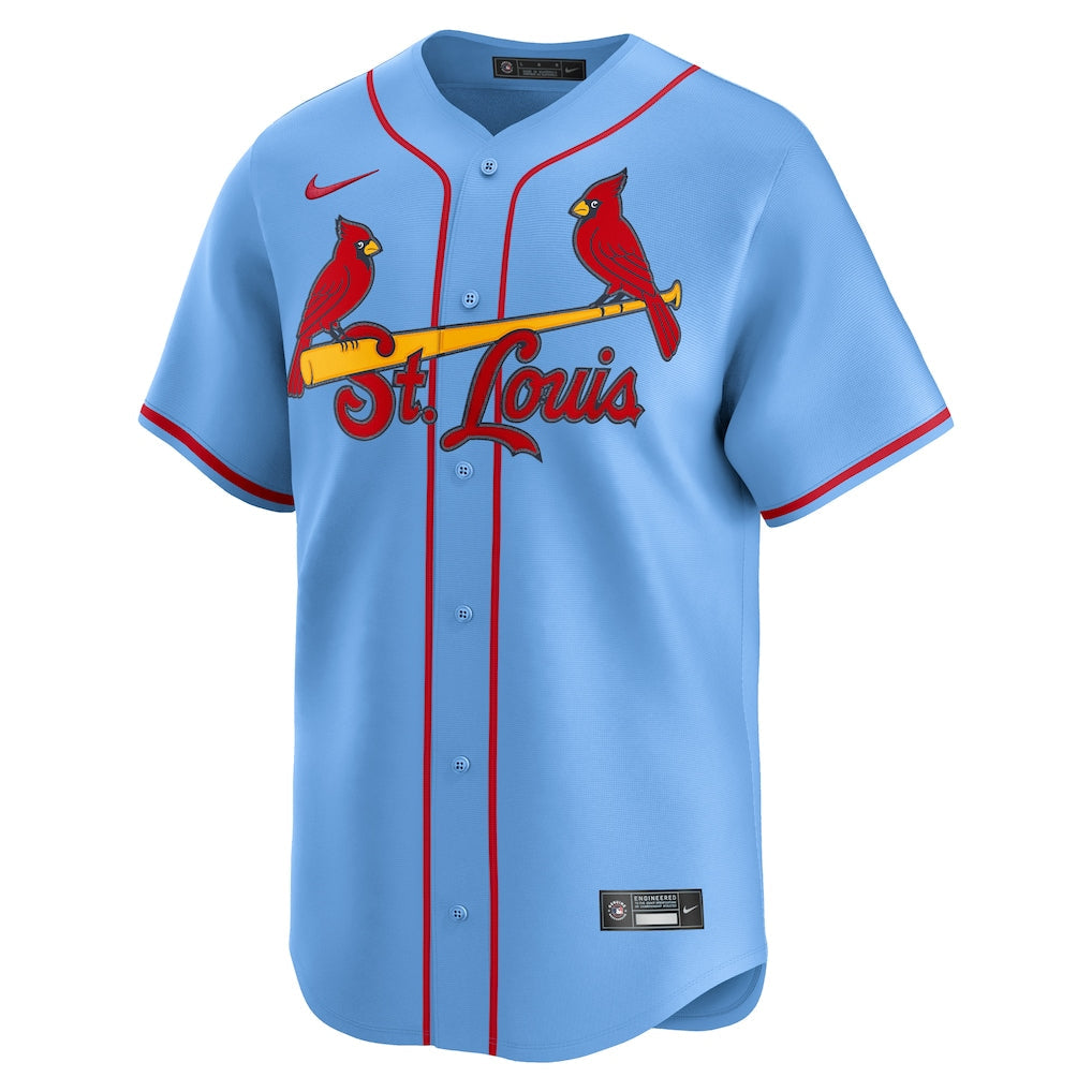 St. Louis Cardinals MLB Nike Men Light Blue Alternate Limited Jersey product image 1, provided for visual reference and