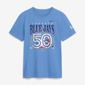 Toronto Blue Jays MLB Nike Men Light Blue 50th Anniversary Club T-Shirt product image 1, provided for visual reference and