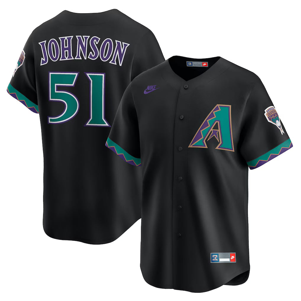 Randy Johnson Arizona Diamondbacks MLB Nike Men Black Cooperstown Limited Player Jersey product image 3, provided for visual