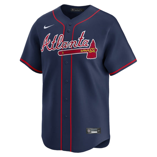 Atlanta Braves MLB Nike Men Midnight Navy Alternate Limited Jersey product image 1, provided for visual reference and