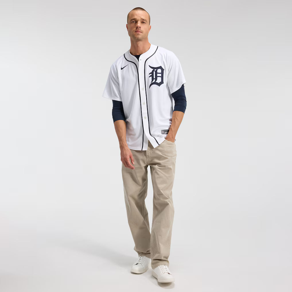 Detroit Tigers MLB Nike Men White Home Limited Jersey product image 3, provided for visual reference and product detail