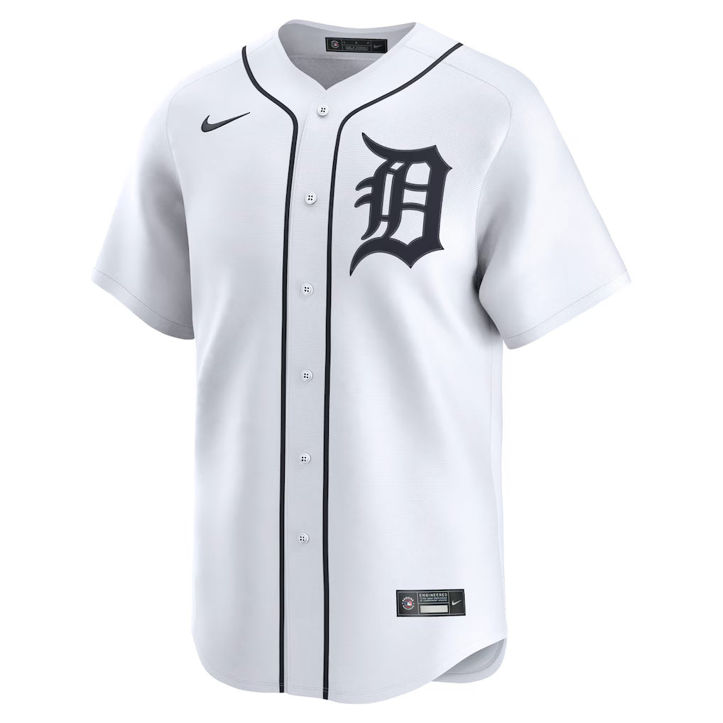 Detroit Tigers MLB Nike Men White Home Limited Jersey product image 1, provided for visual reference and product detail