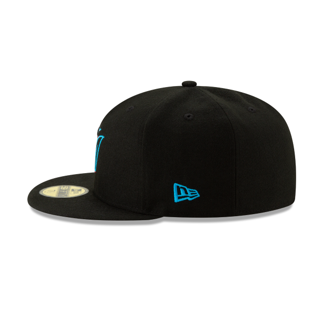 Miami Marlins MLB New Era Men Black 59Fifty Authentic Collection Fitted Hat product image 5, provided for visual reference