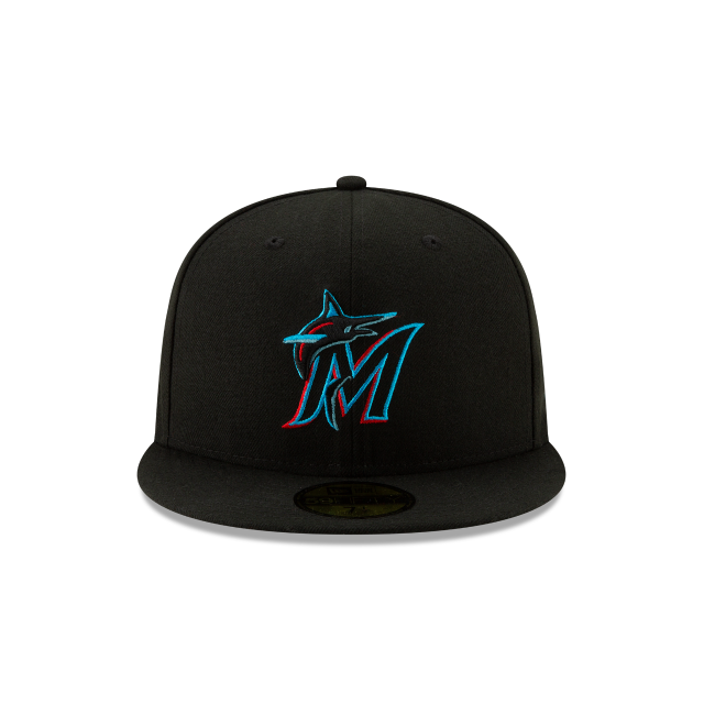 Miami Marlins MLB New Era Men Black 59Fifty Authentic Collection Fitted Hat product image 3, provided for visual reference