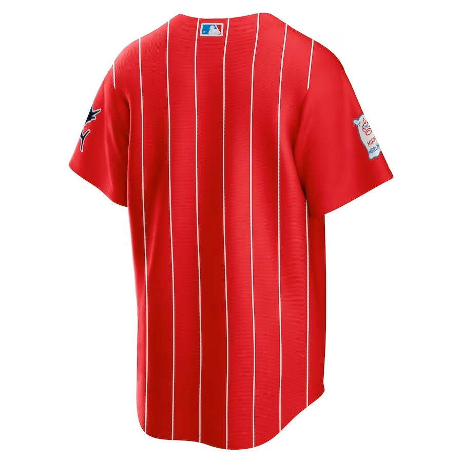 Miami Marlins MLB Nike Men Red 2023 City Connect Replica Jersey product image 2, provided for visual reference and product