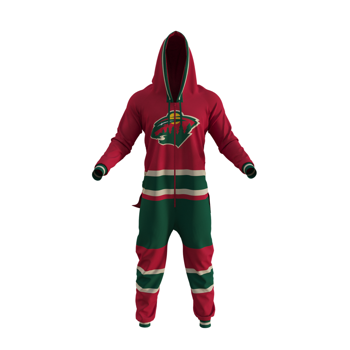 Minnesota Wild NHL Hockey Sockey Men Red Team Uniform Onesie product image 1, provided for visual reference and product