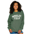 Wrigley Field Willow Green Women Crewneck Sweatshirt product image 1, provided for visual reference and product detail review