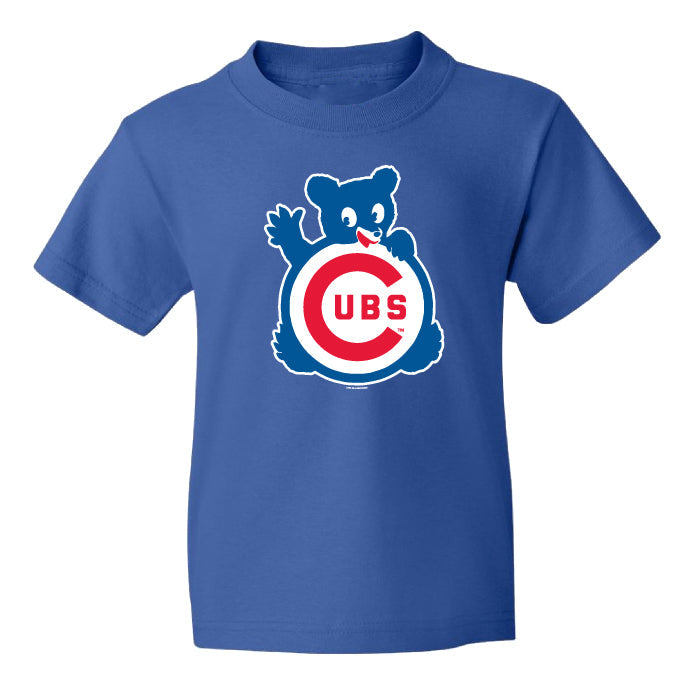 Chicago Cubs Royal Waving Bear Soft Grape T-Shirt - Youth product image 1, provided for visual reference and product detail