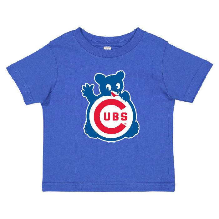 Chicago Cubs Toddler Royal Waving Bear Soft Grape T-Shirt product image 1, provided for visual reference and product detail