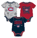 Montreal Canadiens NHL Outerstuff Infant Tricolor Game Time 3 Piece Creeper Set product image 1, provided for visual