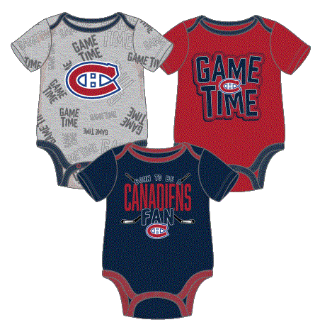 Montreal Canadiens NHL Outerstuff Infant Tricolor Game Time 3 Piece Creeper Set product image 1, provided for visual
