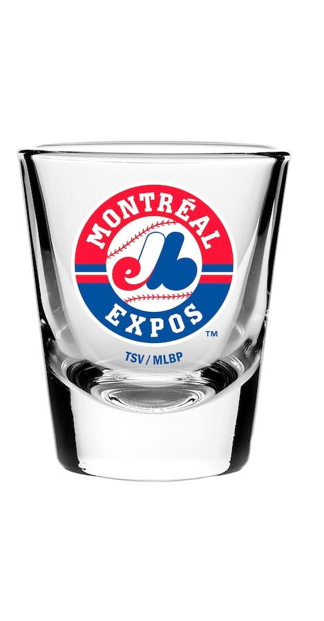 Montreal Expos MLB TSV 2oz Round Shot Glass product image 1, provided for visual reference and product detail review