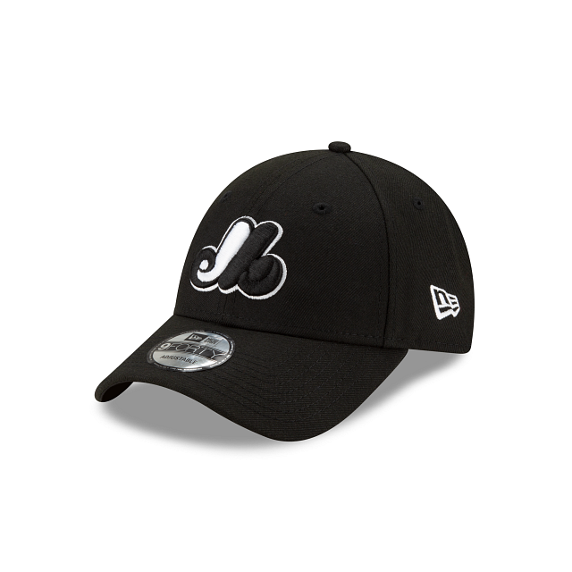 Montreal Expos MLB New Era Men Black 9Forty The League Adjustable Hat product image 1, provided for visual reference and