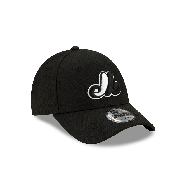 Montreal Expos MLB New Era Men Black 9Forty The League Adjustable Hat product image 4, provided for visual reference and