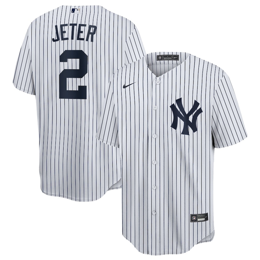 Derek Jeter New York Yankees MLB Nike Men White Replica Jersey product image 1, provided for visual reference and product