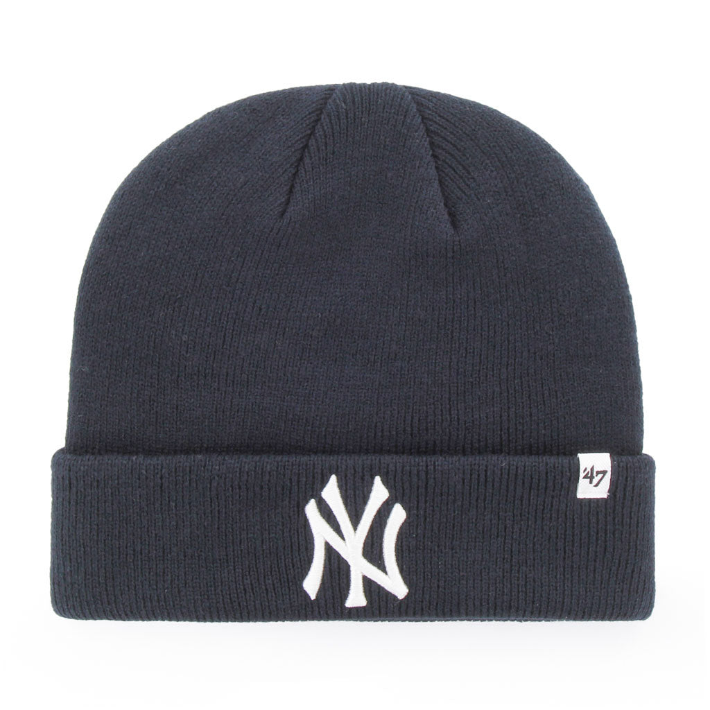 New York Yankees MLB 47 Brand Men Navy Raised Cuff Knit Hat product image 1, provided for visual reference and product