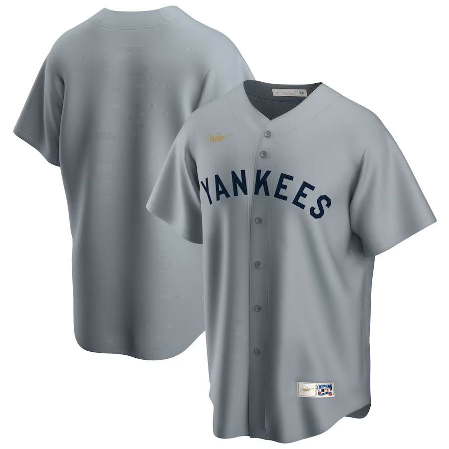New York Yankees MLB Nike Men Grey 1927 Cooperstown Replica Jersey product image 3, provided for visual reference and