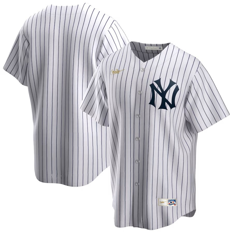 New York Yankees MLB Nike Men White 1915-18 Cooperstown Replica Jersey product image 3, provided for visual reference and