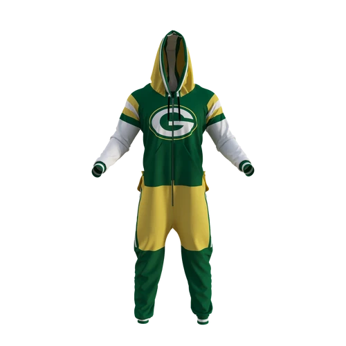 Green Bay Packers NFL Hockey Sockey Men Green Team Uniform Onesie product image 1, provided for visual reference and product