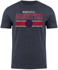 Montreal Alouettes CFL Bulletin Men Navy Distressed Moxie Logo T-Shirt product image 1, provided for visual reference and