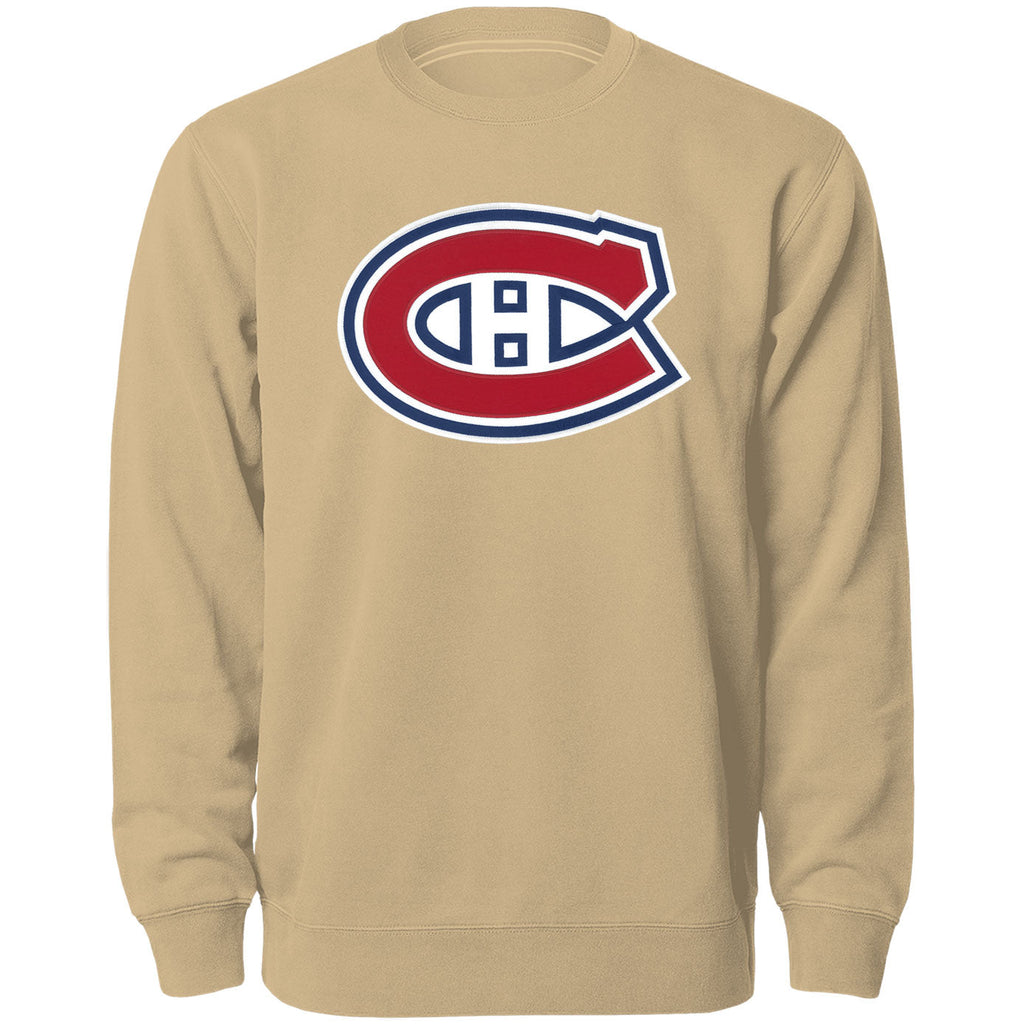 Montreal Canadiens NHL Bulletin Men Wheat Twill Express Logo Crew Sweater product image 1, provided for visual reference and