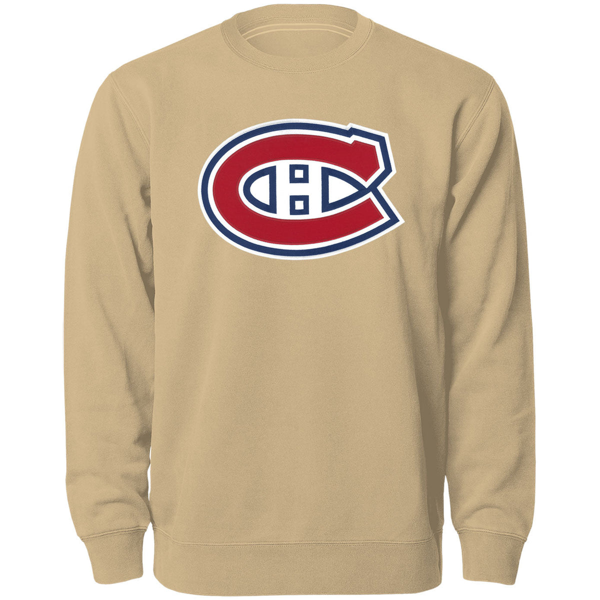 Montreal Canadiens NHL Bulletin Men Wheat Twill Express Logo Crew Sweater product image 1, provided for visual reference and