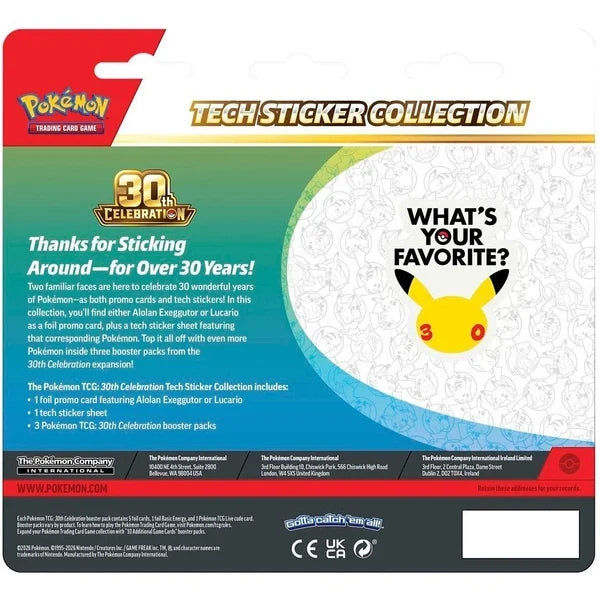 Pokémon TCG 30th Celebration Tech Sticker Collection Assortment Box product image 6, provided for visual reference and