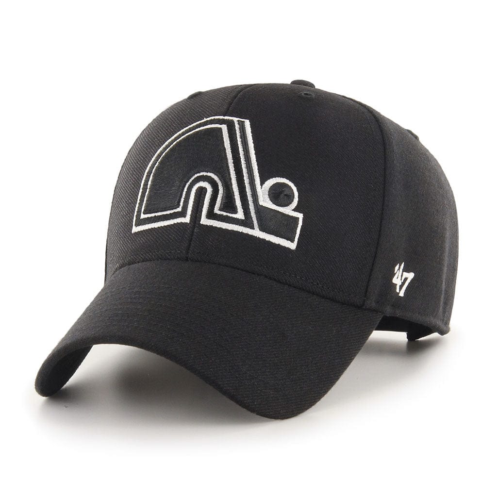 Quebec Nordiques NHL 47 Brand Men Black/White MVP Adjustable Hat product image 1, provided for visual reference and product