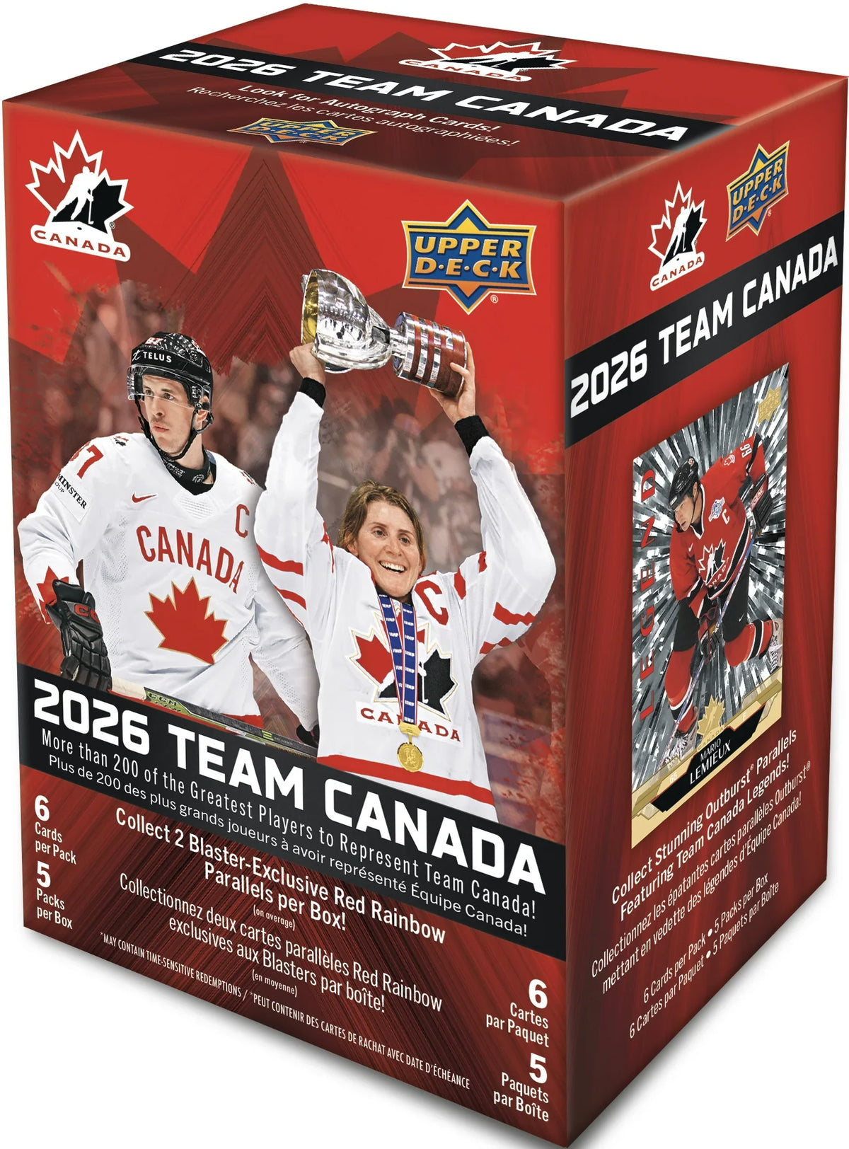 IIHF Upper Deck 2026 Team Canada Hockey Blaster Box product image 1, provided for visual reference and product detail review