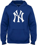 New York Yankees MLB Bulletin Men Royal Express Twill Logo Hoodie product image 1, provided for visual reference and product