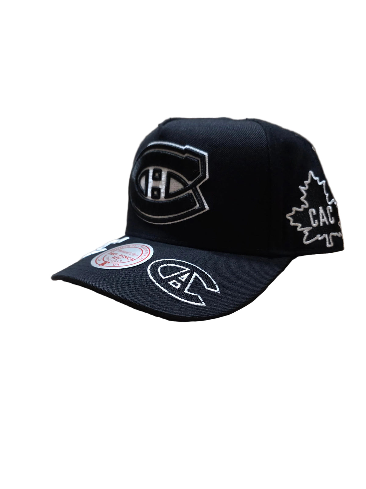 Montreal Canadiens Mitchell & Ness Men Black Moonlight Pro Pinch Fit A-Frame Snapback Hat product image 3, provided for