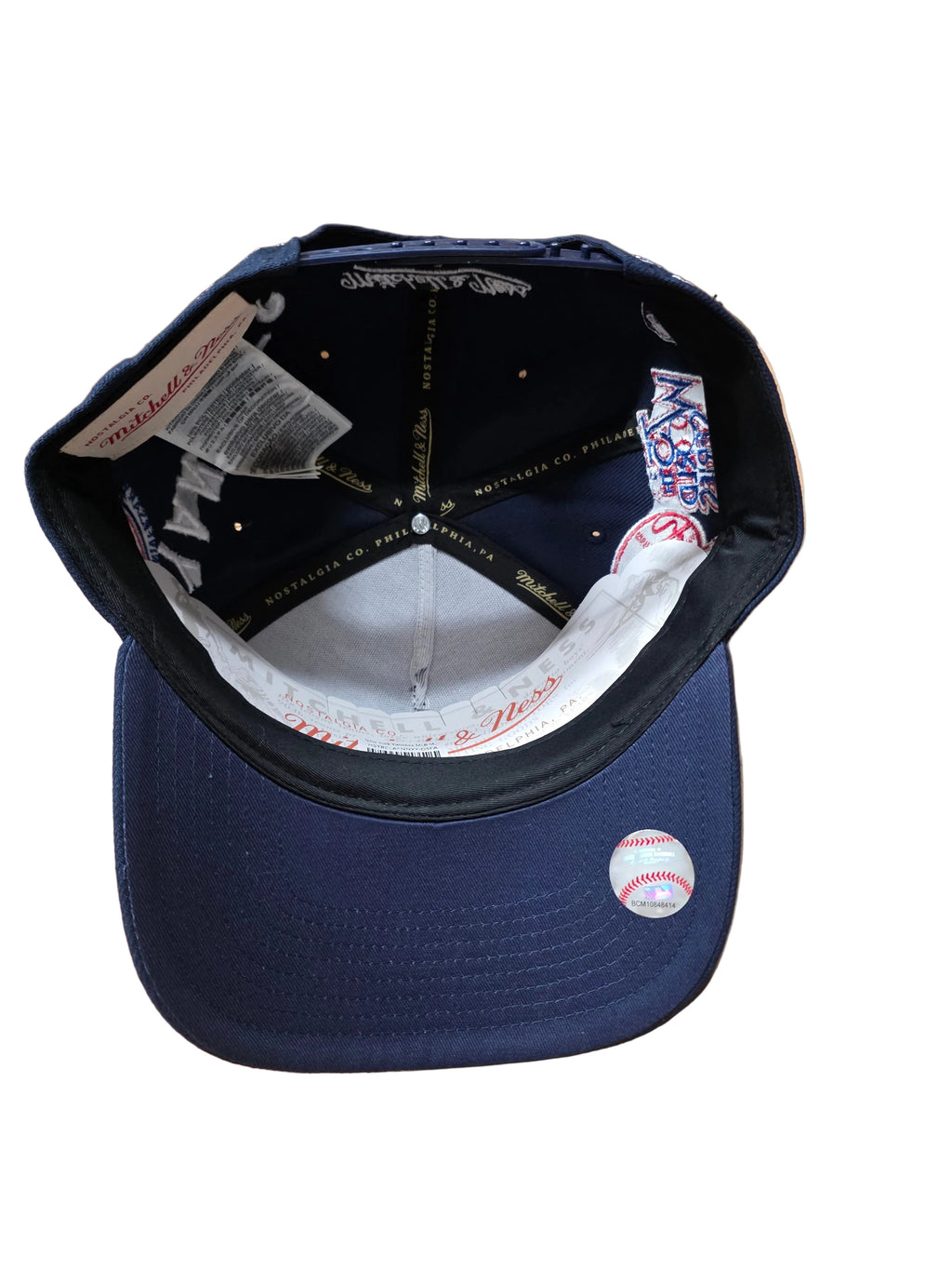 New York Yankees MLB Mitchell & Ness Men Navy Historical Pro Pinch Fit Snapback Hat product image 6, provided for visual
