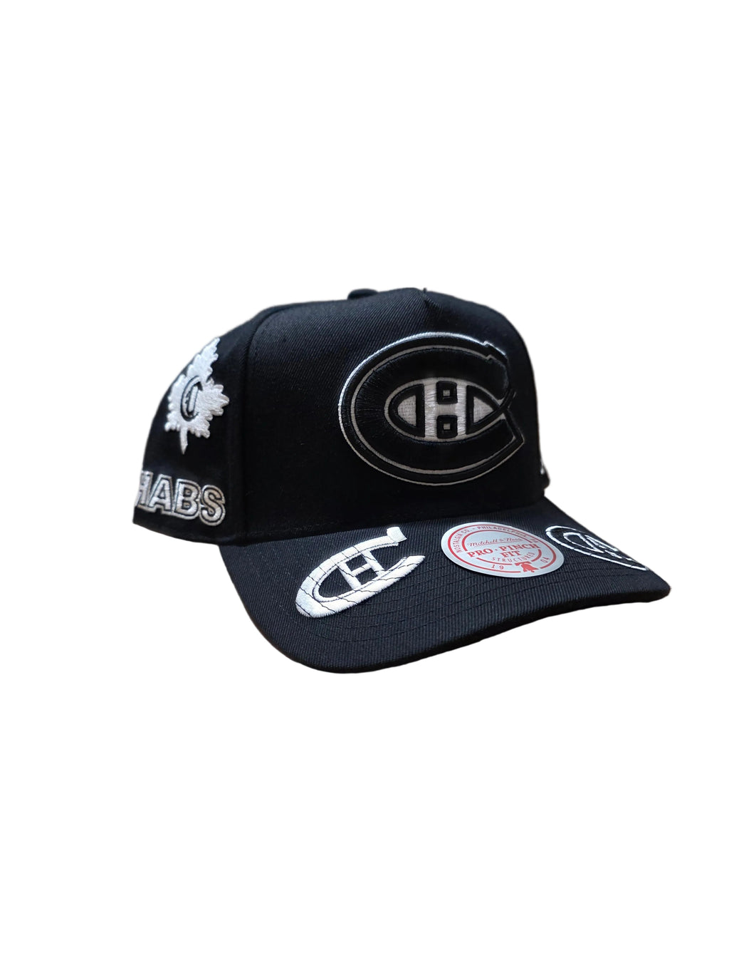 Montreal Canadiens Mitchell & Ness Men Black Moonlight Pro Pinch Fit A-Frame Snapback Hat product image 1, provided for