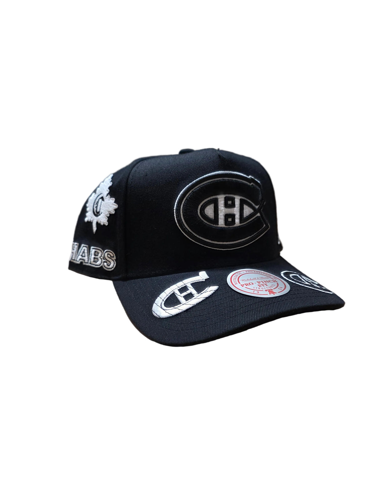 Montreal Canadiens Mitchell & Ness Men Black Moonlight Pro Pinch Fit A-Frame Snapback Hat product image 1, provided for