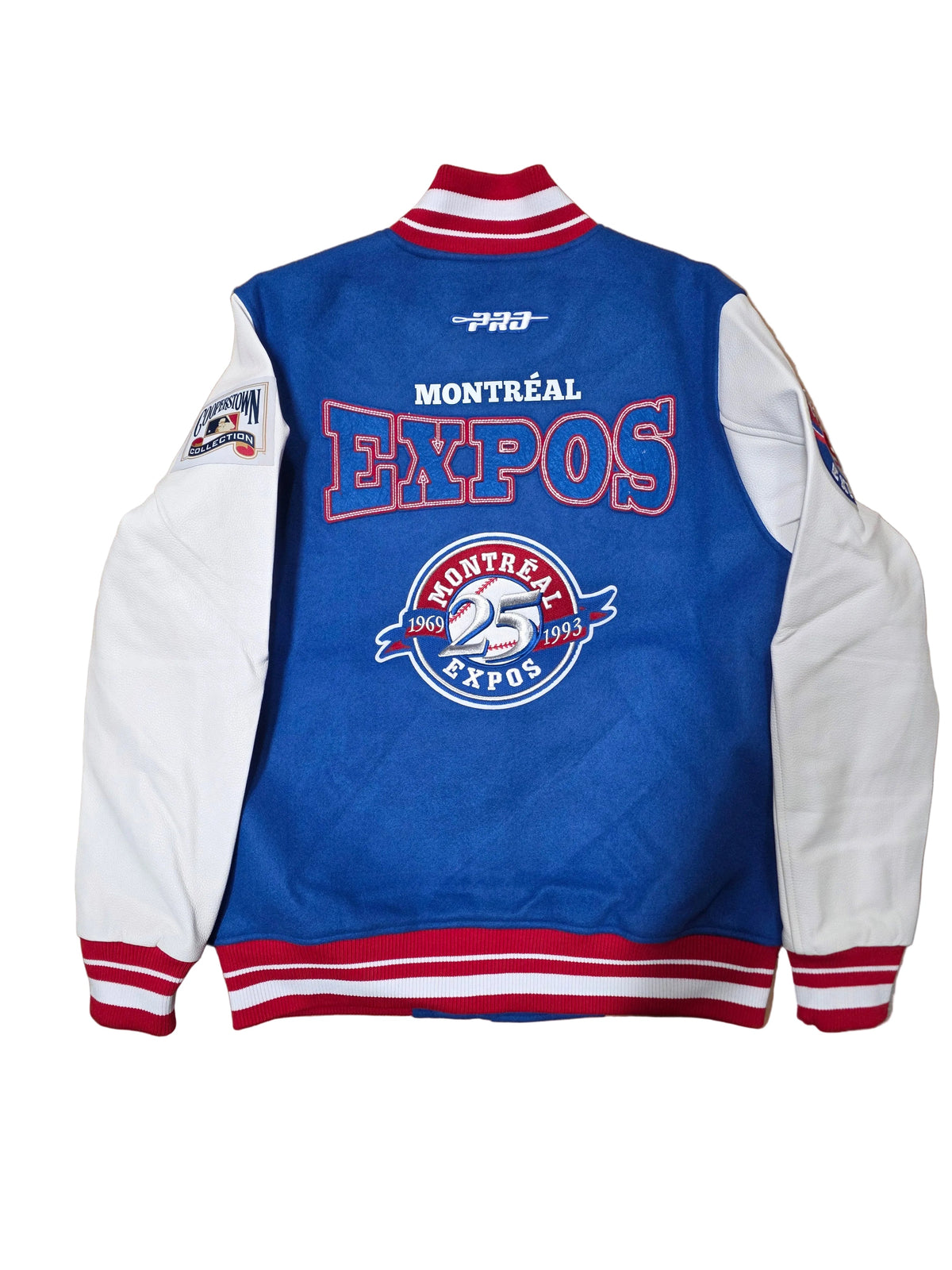 Montreal Expos MLB Pro Standard Men Royal Blue/Red Day One Rib Wool Varsity Jacket product image 2, provided for visual