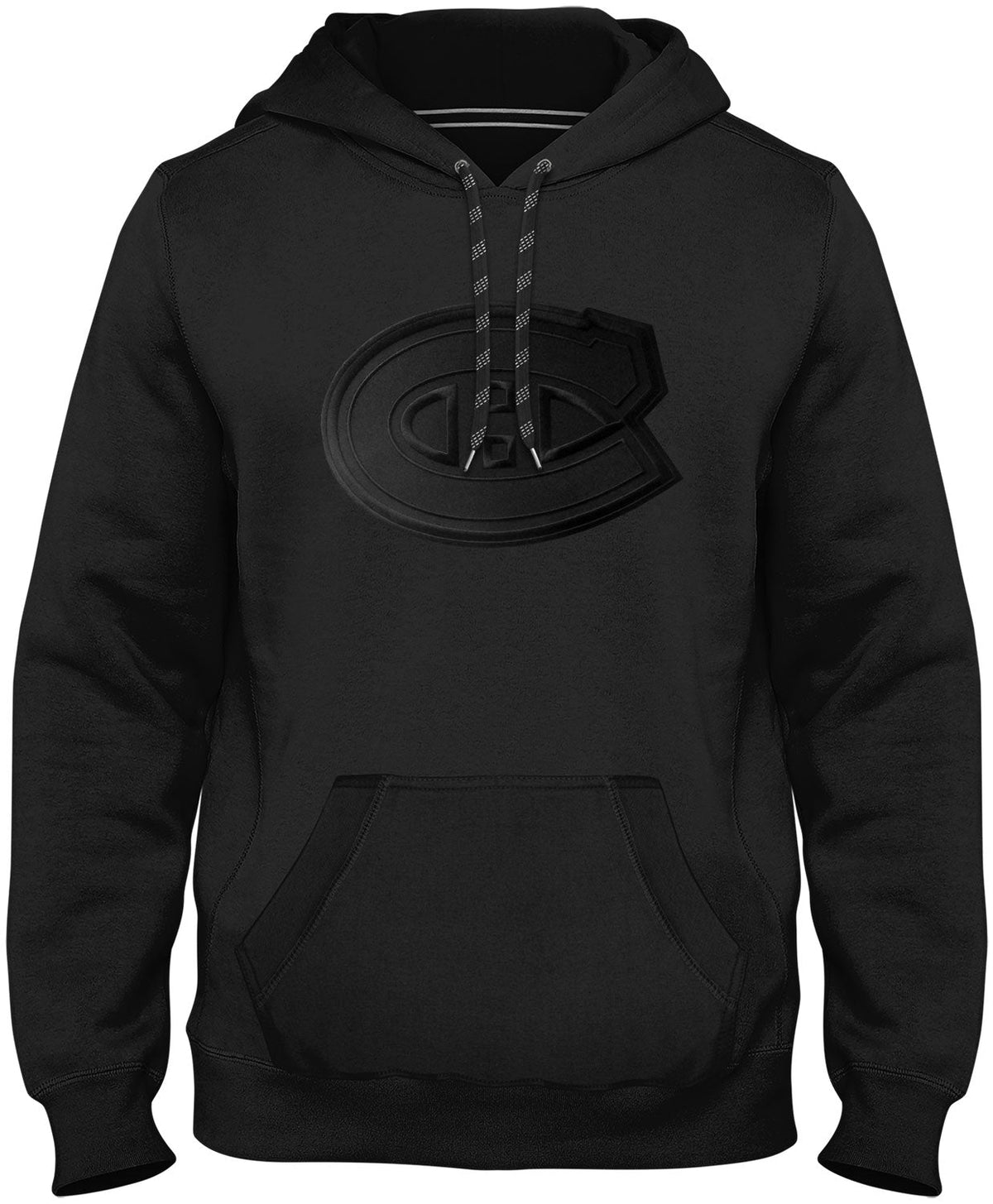 Montreal Canadiens NHL Bulletin Men Black on Black Twill Logo Hoodie product image 1, provided for visual reference and
