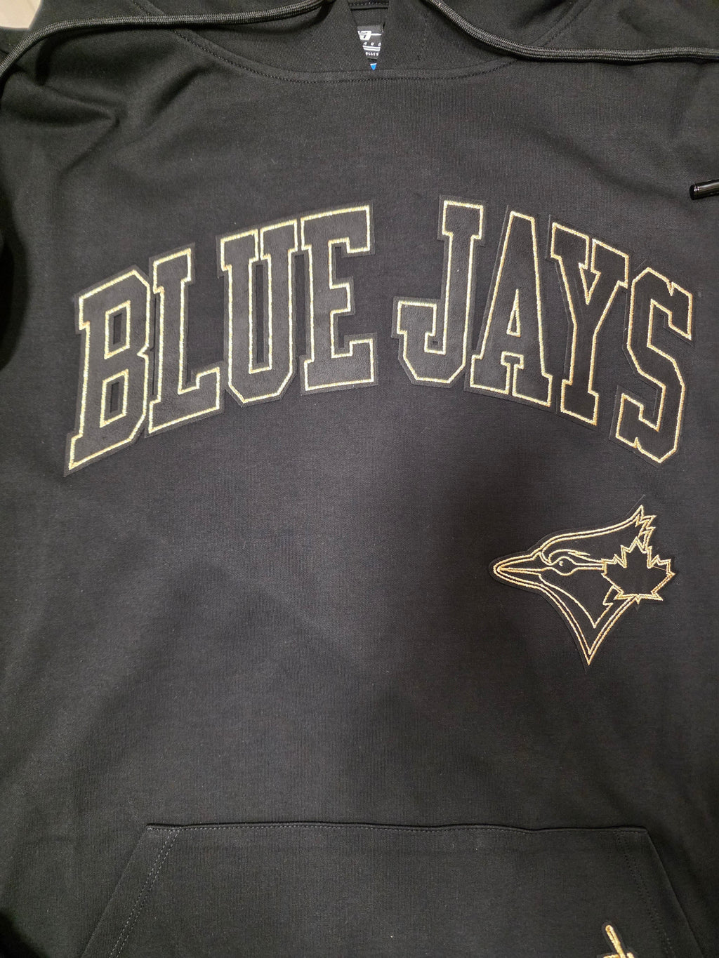 Toronto Blue Jays MLB Pro Standard Men Black Gold Classic Pullover Hoodie product image 3, provided for visual reference and