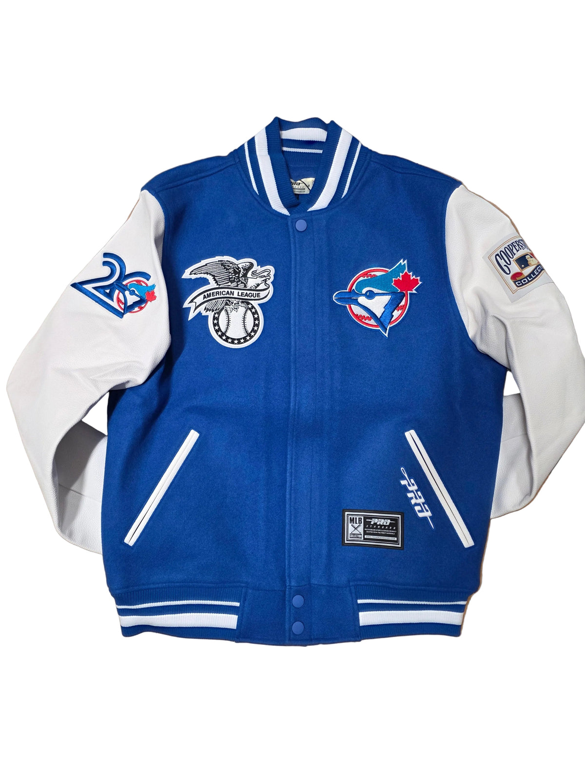 Toronto Blue Jays MLB Pro Standard Men Royal Blue/White Day One Rib Wool Varsity Jacket product image 1, provided for visual