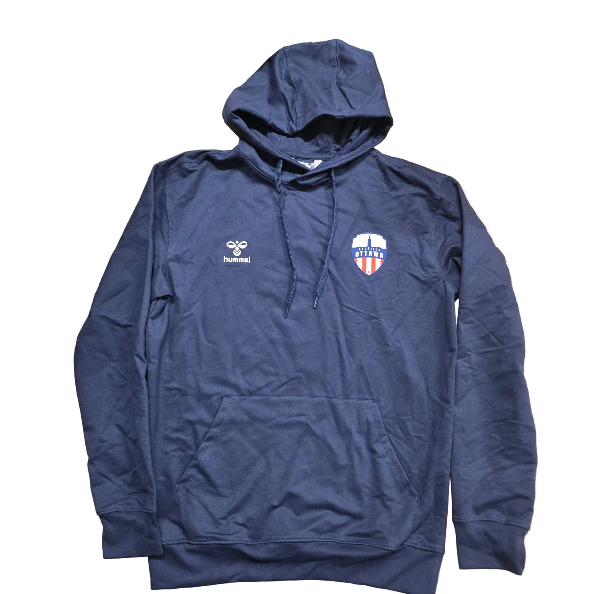 Atlético Ottawa CPL Hummel Men Navy GO 2.0 Hoodie product image 1, provided for visual reference and product detail review