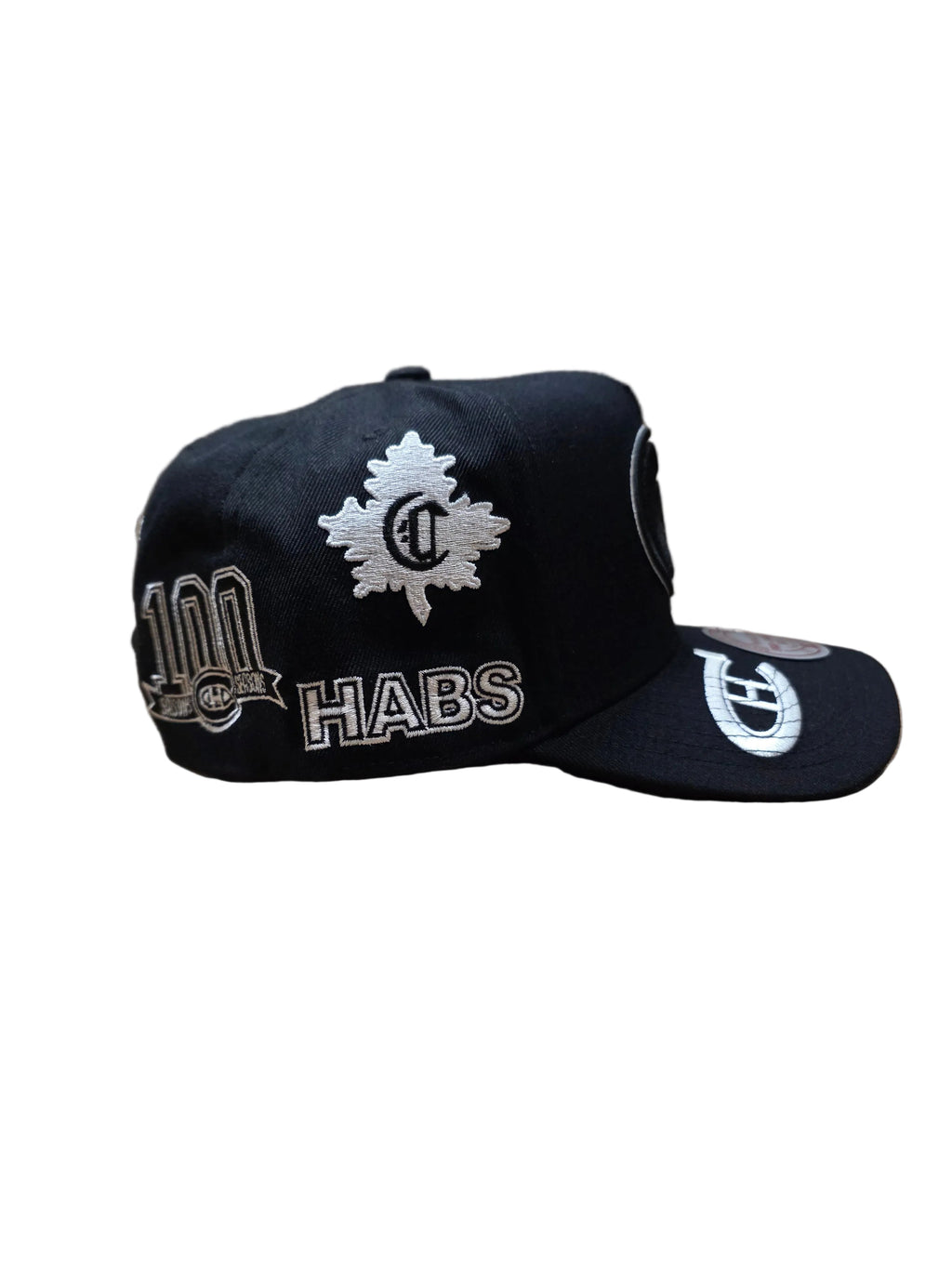 Montreal Canadiens Mitchell & Ness Men Black Moonlight Pro Pinch Fit A-Frame Snapback Hat product image 5, provided for