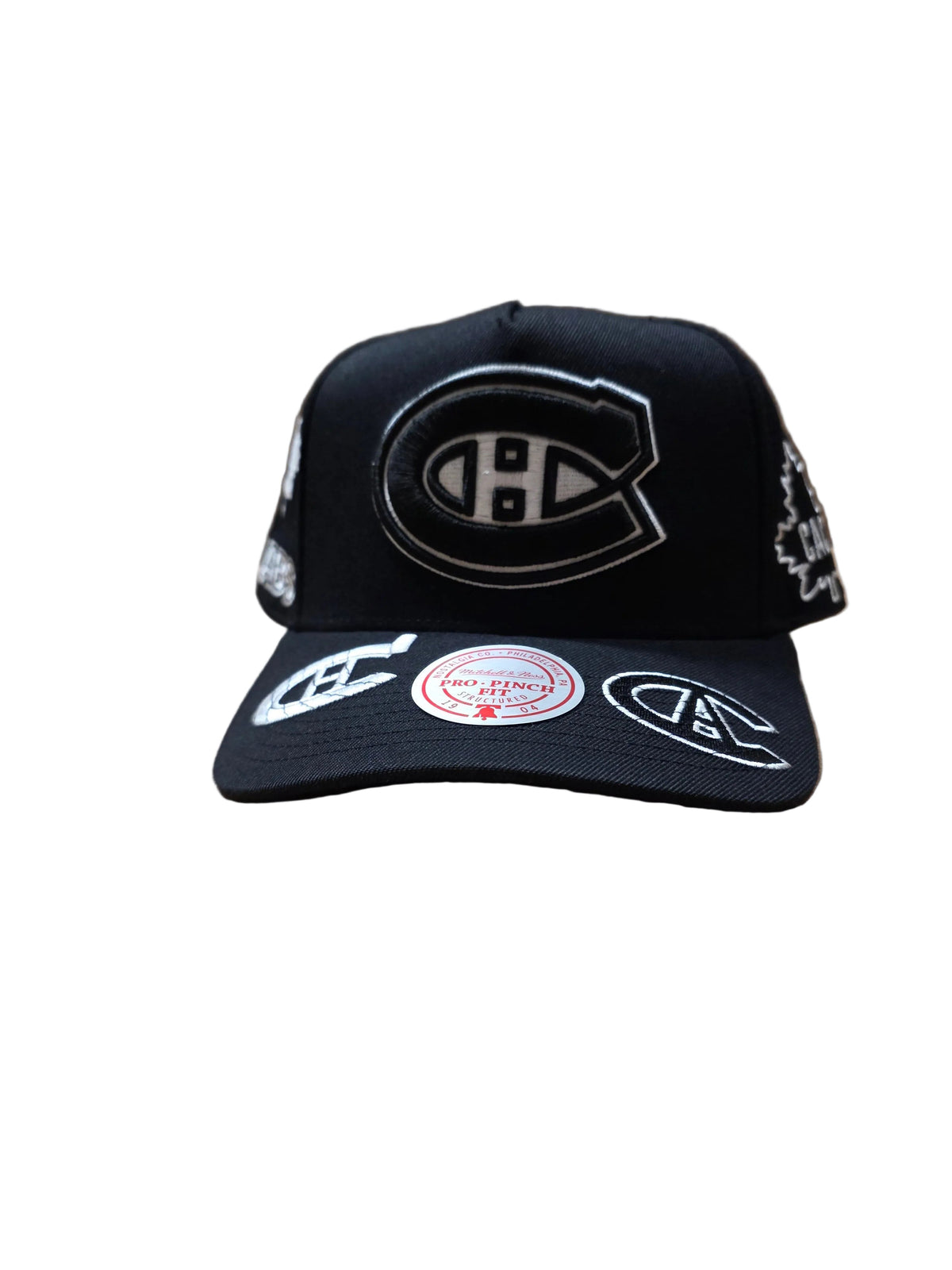 Montreal Canadiens Mitchell & Ness Men Black Moonlight Pro Pinch Fit A-Frame Snapback Hat product image 2, provided for