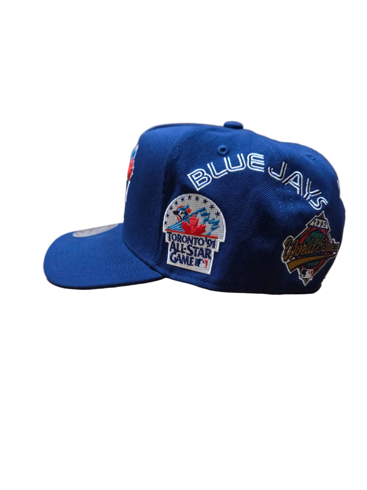 Toronto Blue Jays MLB Mitchell & Ness Men Royal Historical Pro Pinch Fit Snapback Hat product image 2, provided for visual