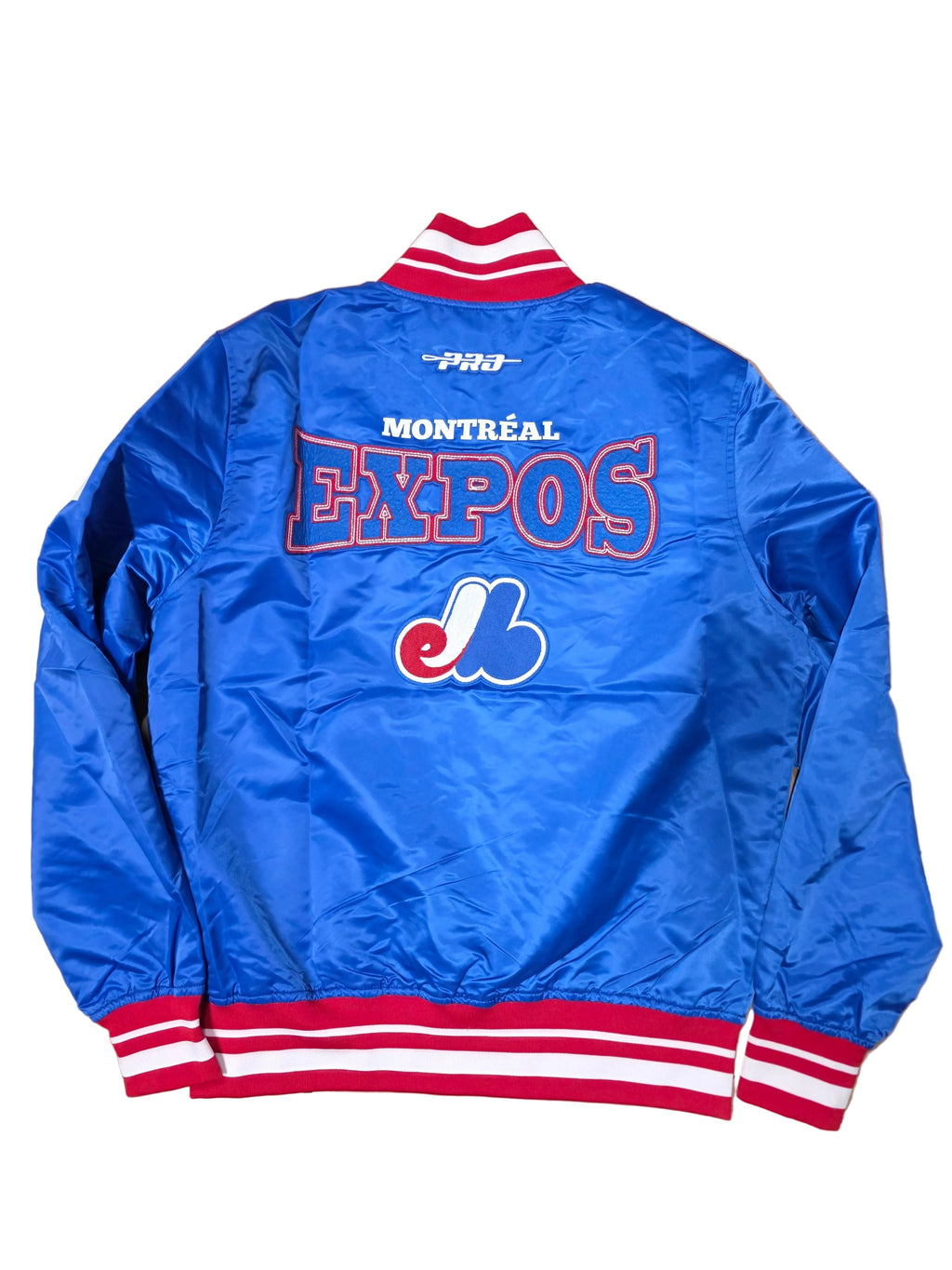 Montreal Expos MLB Pro Standard Men Royal Day One Rib Satin Jacket product image 2, provided for visual reference and