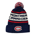 Montreal Canadiens NHL American Needle Men Navy Pillow Line Cuff Pom Knit product image 1, provided for visual reference and
