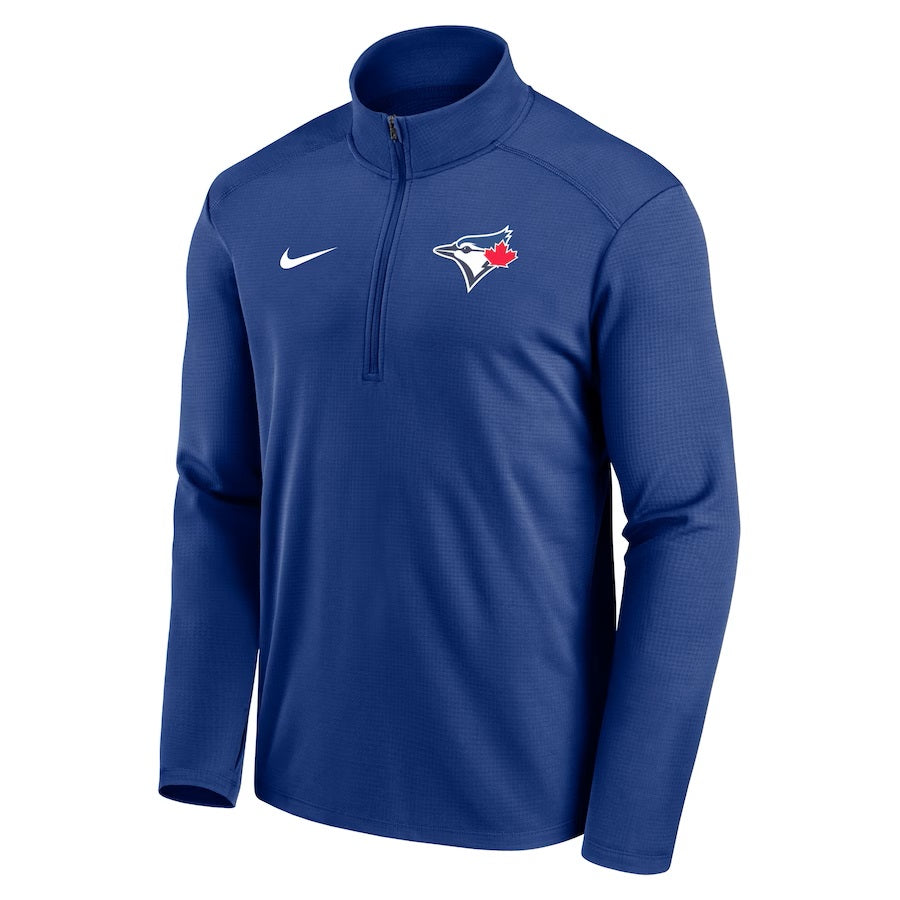 Toronto Blue Jays MLB Nike Men Royal Blue Agility Pacer Performance Half-Zip Long-sleeve Shirt product image 1, provided for