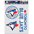 Toronto Blue Jays MLB WinCraft 3 Pack Multi Use Fan Decal product image 1, provided for visual reference and product detail