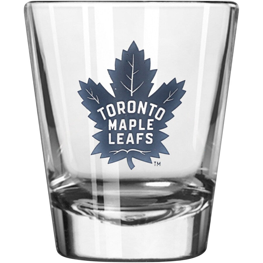 Toronto Maple Leafs NHL TSV 2oz Round Shot Glass product image 1, provided for visual reference and product detail review
