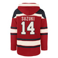 Nick Suzuki Montreal Canadiens NHL 47 Brand Men Red Heavyweight Lacer Hoodie product image 1, provided for visual reference
