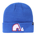 Quebec Nordiques NHL 47 Brand Men Light Blue Raised Cuff Knit Beanie product image 1, provided for visual reference and